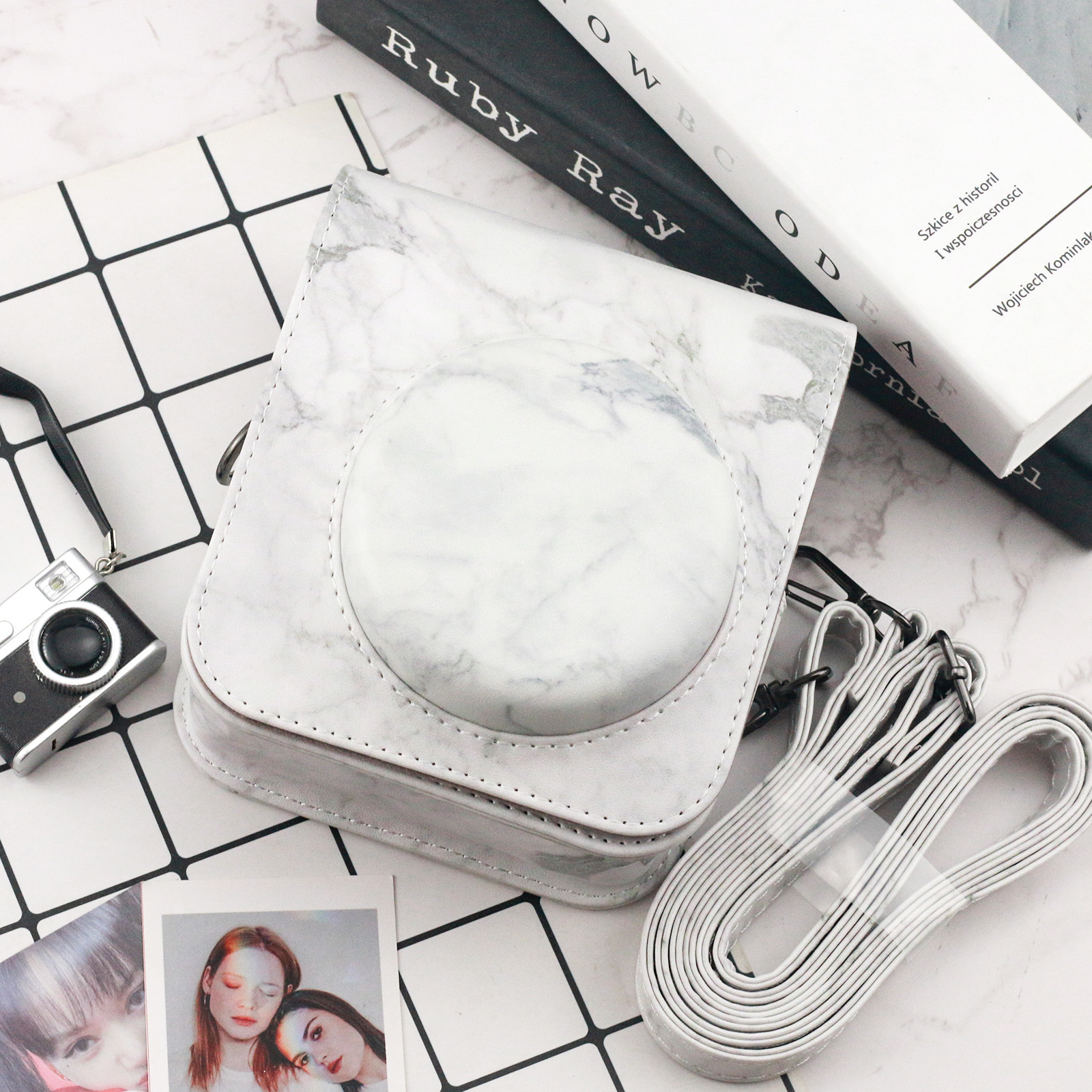 Picture of A generation of Fuji Paradiol mini12 camera storage bag marble pattern simple Joker diagonal span
