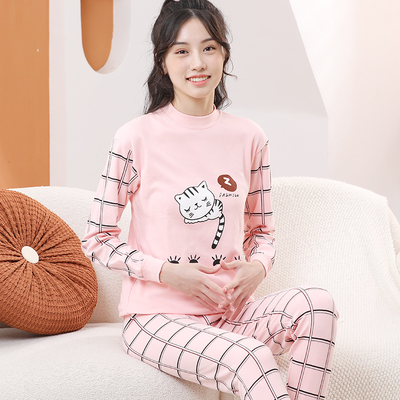 Picture of New Children's Cotton Home Clothes for Boys and Girls Autumn Clothes Large, Medium and Large Children's Middle Collar Thermal Underwear Suit Autumn Clothes Long Johns
