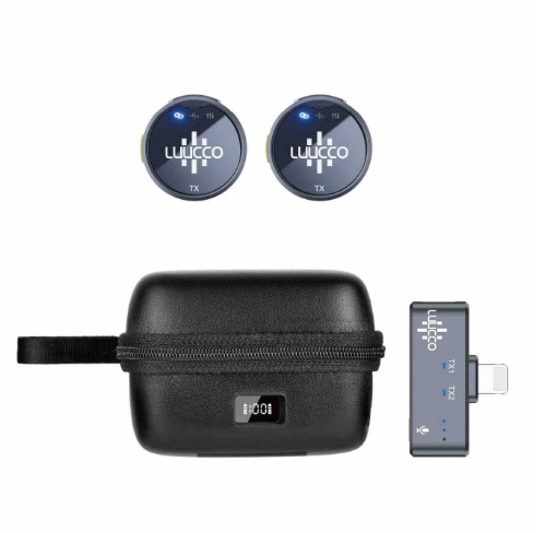 Picture of LUUCCO wireless live broadcast microphone AirWave mini noise reduction radio recording mobile phone camera collar clip