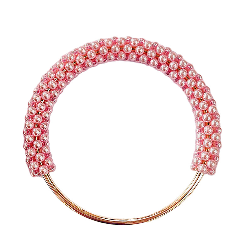 Picture of High-End Pearl Handle Bag Accessories Woven Handle Ring Pearl Iron Ring Ring Handmade Bag Handle Ring Handle