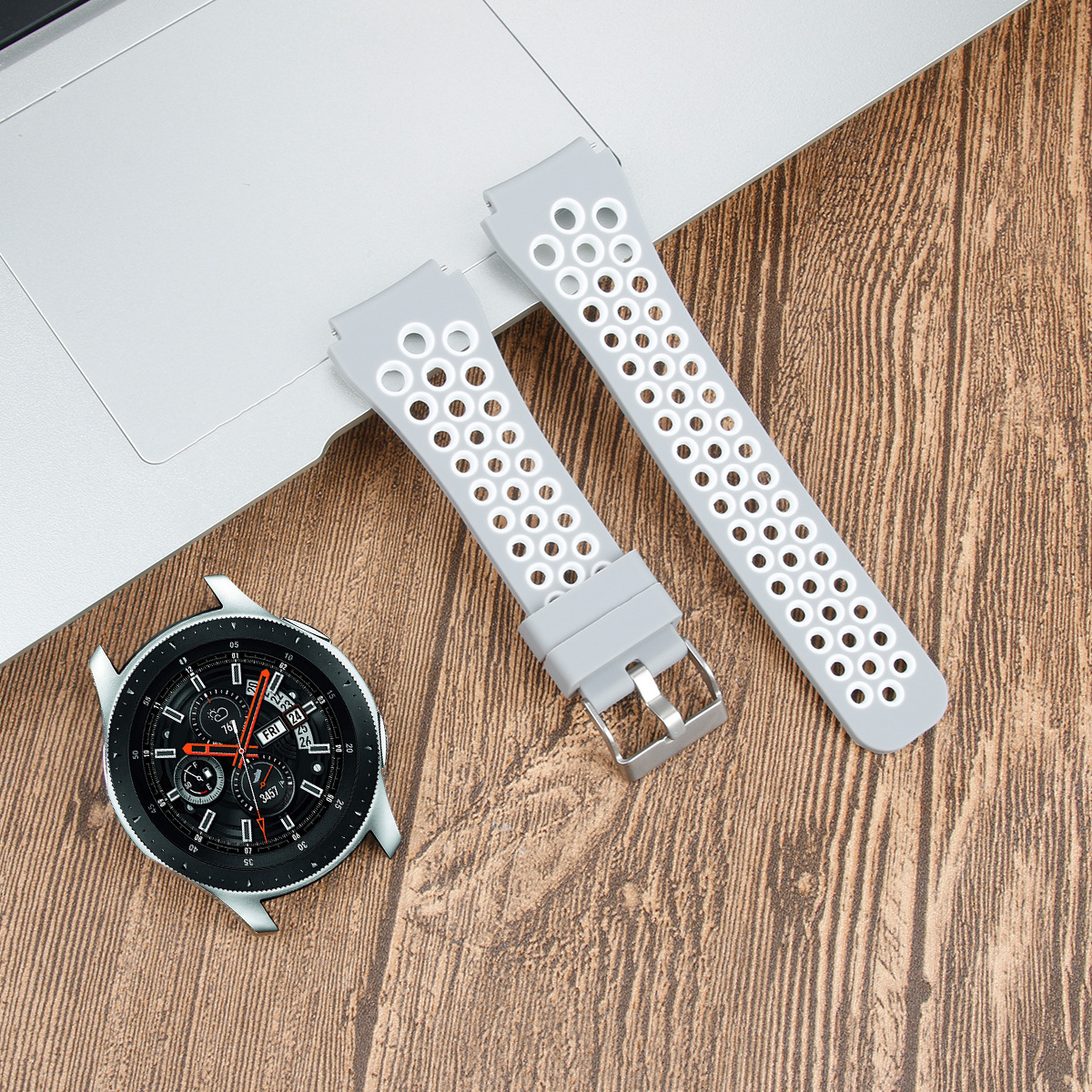 Picture of Suitable for Samsung Watch Strap Sm-R800 Official Same Watch 1St Generation 22mm Huawei Universal Two-Color Silicone Strap