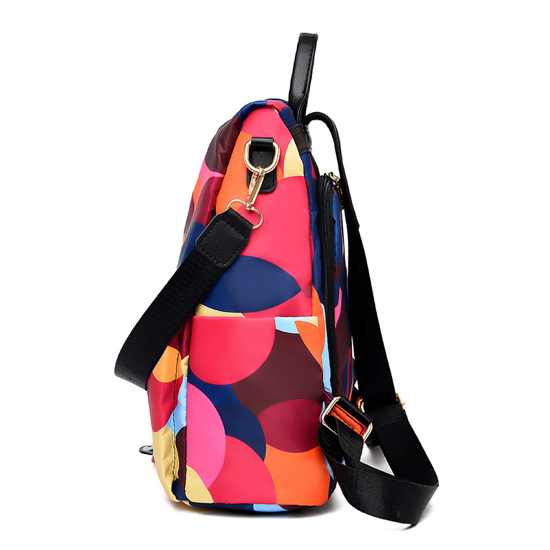Picture of Manho new ladies shoulder European and American outdoor travel backpack geometric pattern Oxford cloth student bag large wholesale