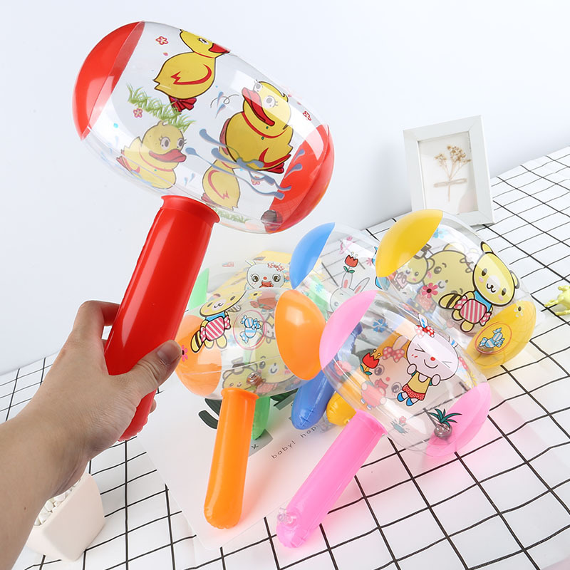 Cartoon inflatable hammer toy small size hammer with Bell hammer baby balloon children children stall supply wholesale