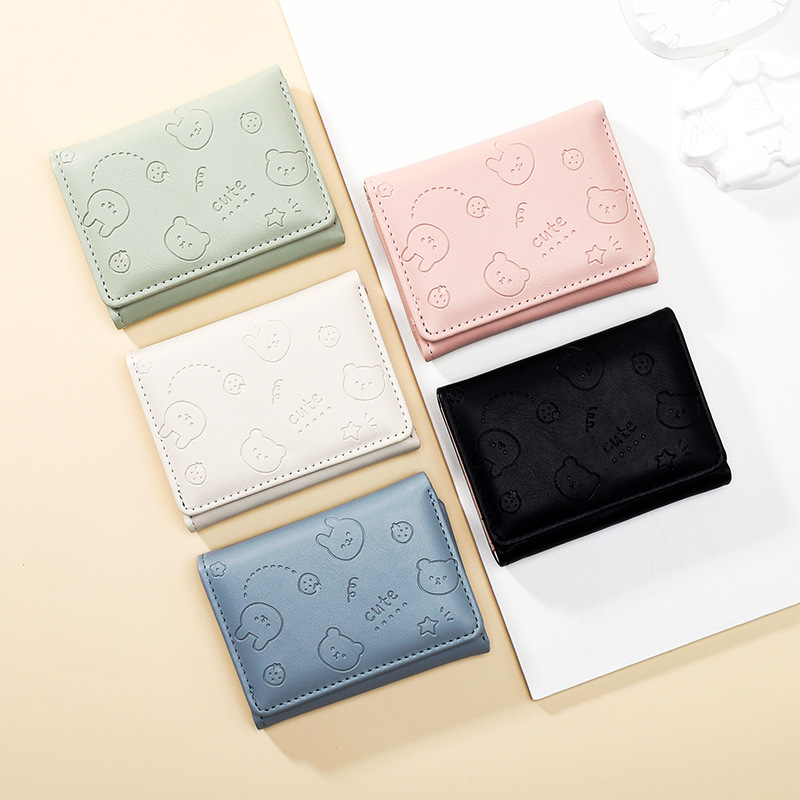 Picture of New Fashion Korean Style Short Women's Small Wallet Solid Color Ins Simple Multi Card Cute Student Change Card Bag