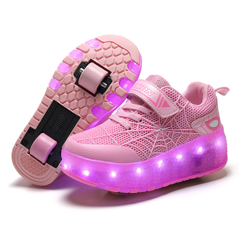Picture of New USB rechargeable LED flashing lights heelloo shoes double wheels for boys and girls children shoes wholesale factory direct supply