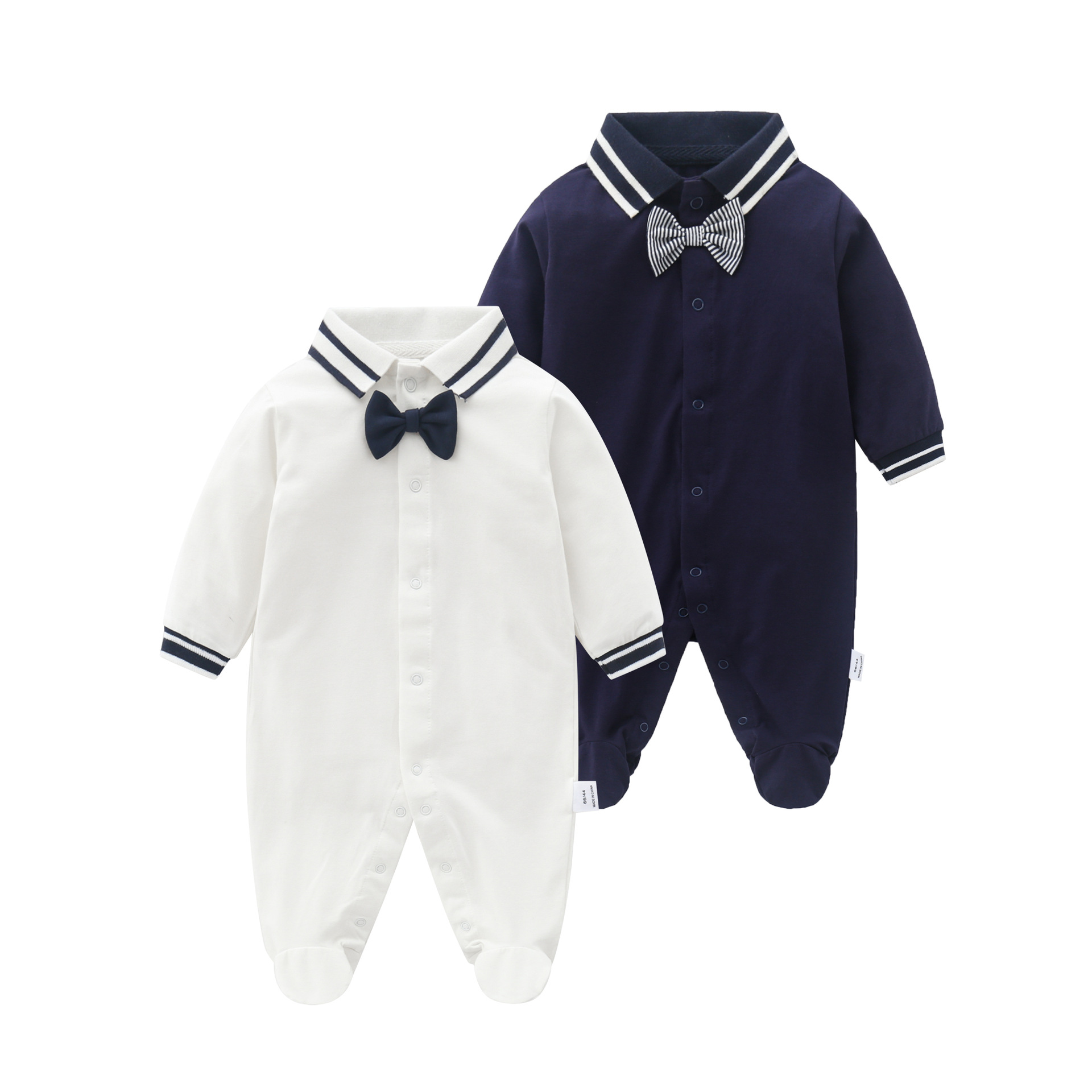 Picture of Autumn and winter baby jumpsuit feet-wrapped long-sleeved gentleman polo collar baby jumpsuit baby fart-wrapped climbing suit
