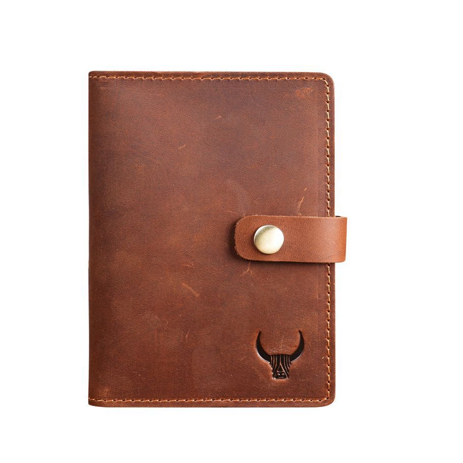 Picture of NT005 Men's and Women's Vintage Genuine Leather Passbook Bag in stock Wholesale Crazy Horse Leather Multi Card Card Bag Coin Bag Snaps