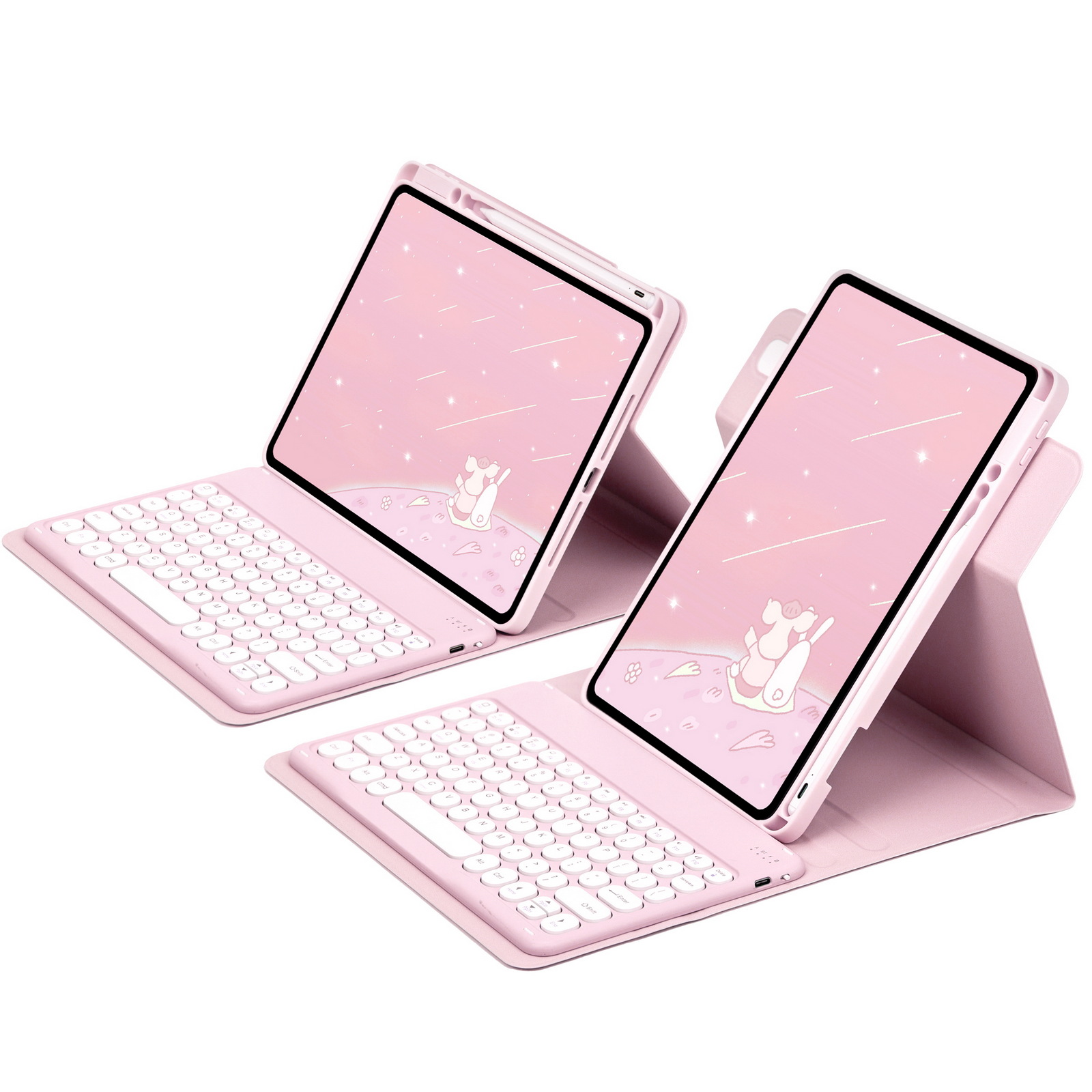 Picture of For iPad10.2 protective cover 10 generation acrylic rotating magnetic Bluetooth keyboard protective cover 10.9 pen slot