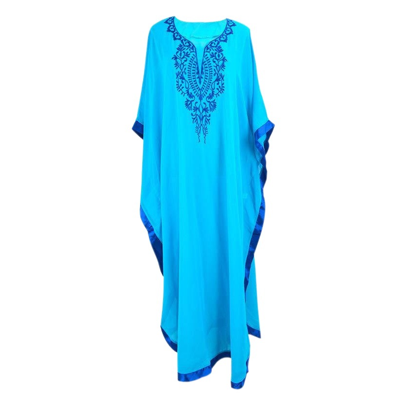 European and American Aliexpress Hot Selling Chiffon Embroidered Oversized Loose Dress Swimsuit Cover-Up Beach Sun Protection Clothing for Women 851