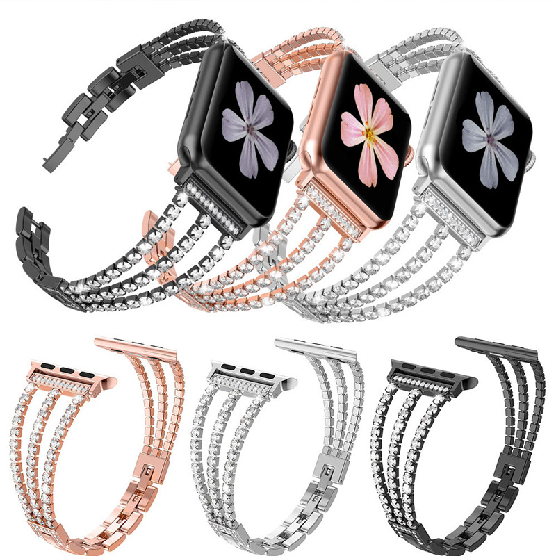 Picture of Suitable for Apple Watch Apple Watch Chain Diamond Denim Chain Women's Fashion S10 Strap
