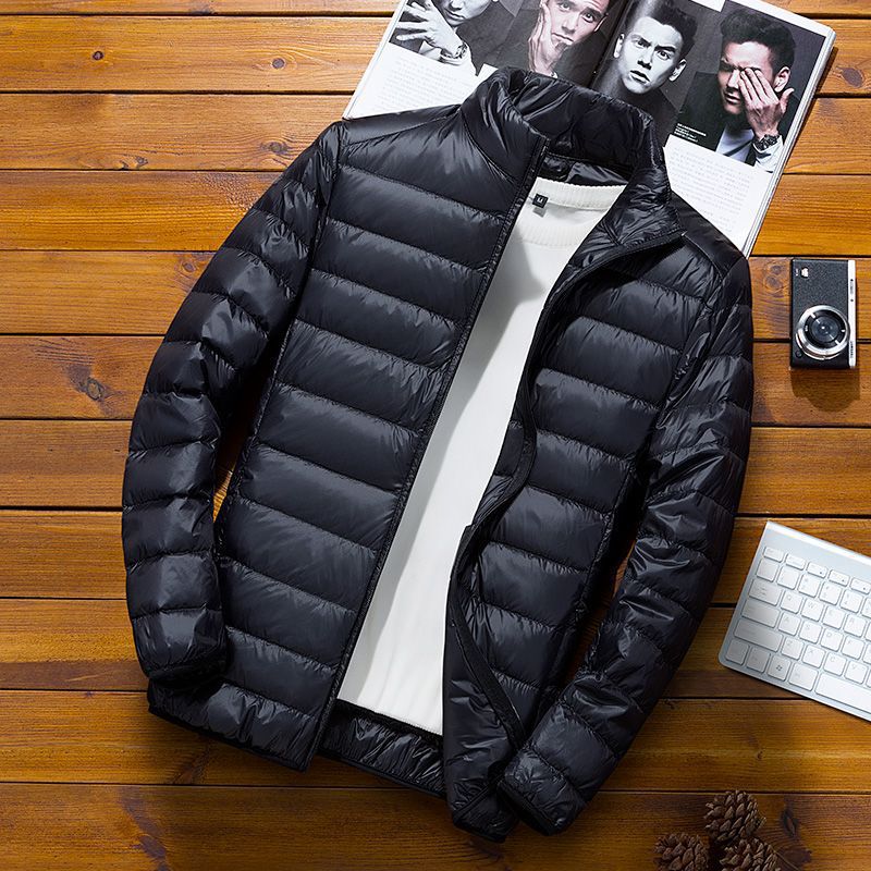 Picture of Autumn and Winter New Light Down Cotton-padded Jacket Men's Short Vertical Collar Hooded Casual Trendy Brand Couple Casual Cotton-padded Jacket