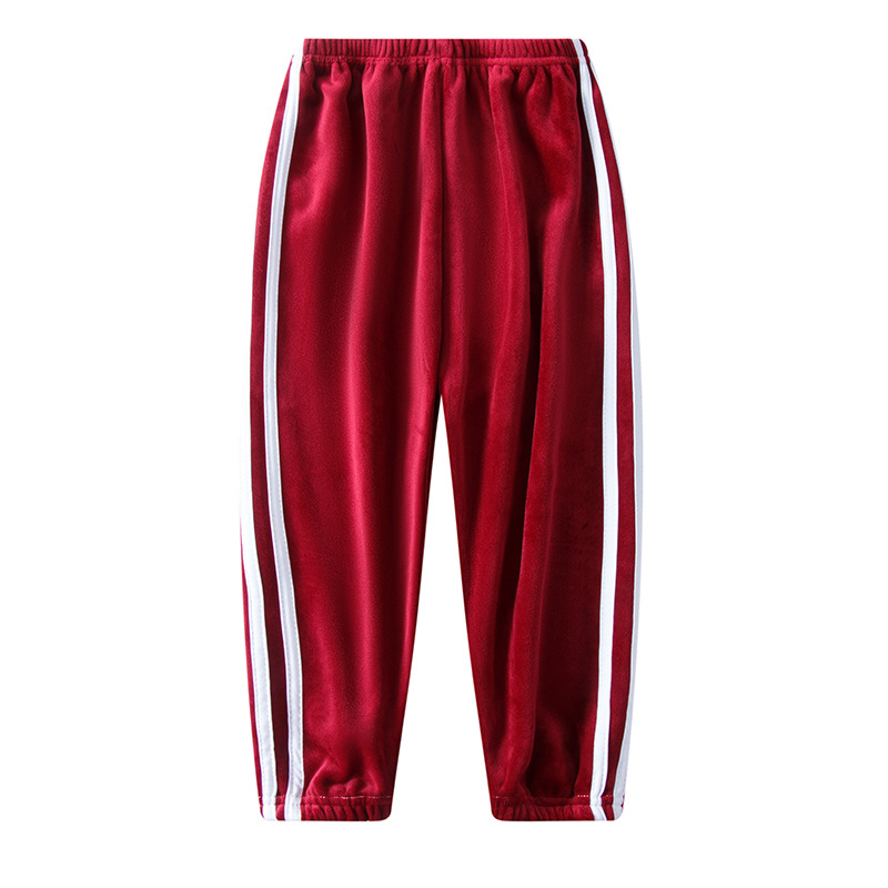 Picture of Children's gold velvet winter thick colorful breathable solid color sports pants casual pants warm pants wholesale generation