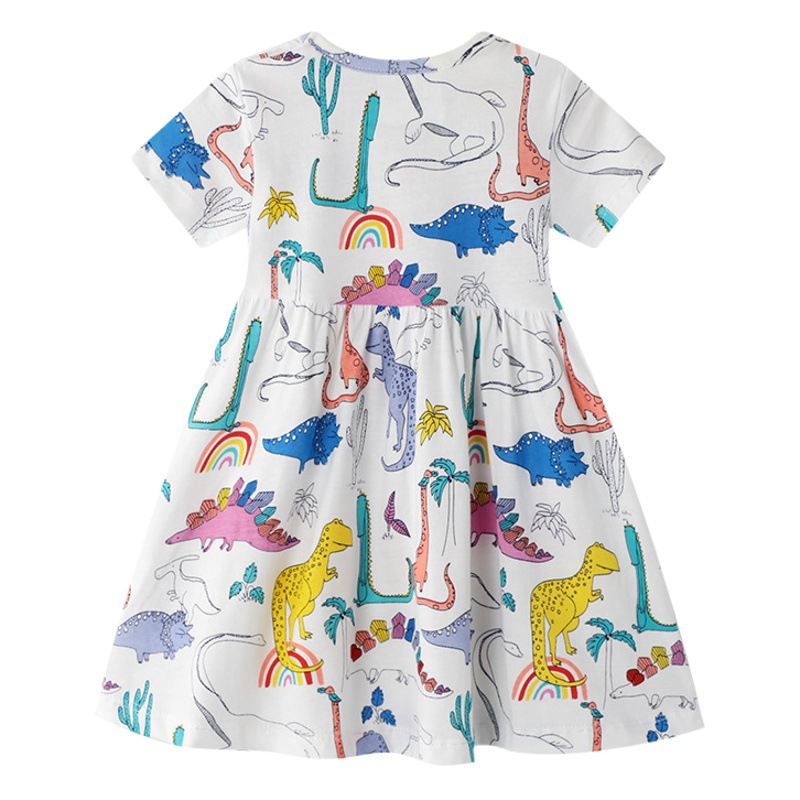Girls Patchwork Dress Summer 2025 Fashion Printed Princess Dress European and American Children's Dress Dropshipping