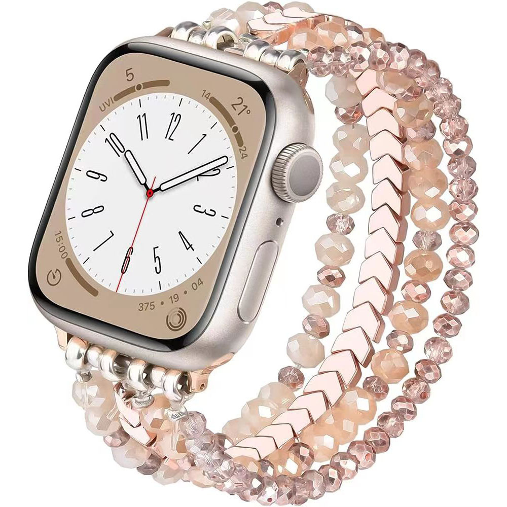 Picture of Big Sale Suitable for Apple Applewatch 38mm 42mm Watch Strap Smart Watch Strap Cross-Border Black Gallstone Elastic