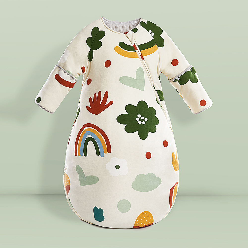 Picture of Yinxiuli Autumn and Winter Baby Sleeping Bag Children's Bean Velvet Thickened Kick-proof Quilt Four Seasons Soothing Baby Sleeping Bag Cross Border