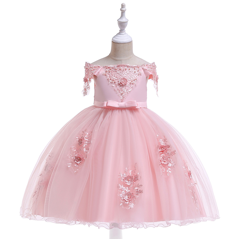 Picture of Factory Wholesale 2025 European and American New Mesh Host Catwalk Performance Princess Dress Flower Girl Girl Dress