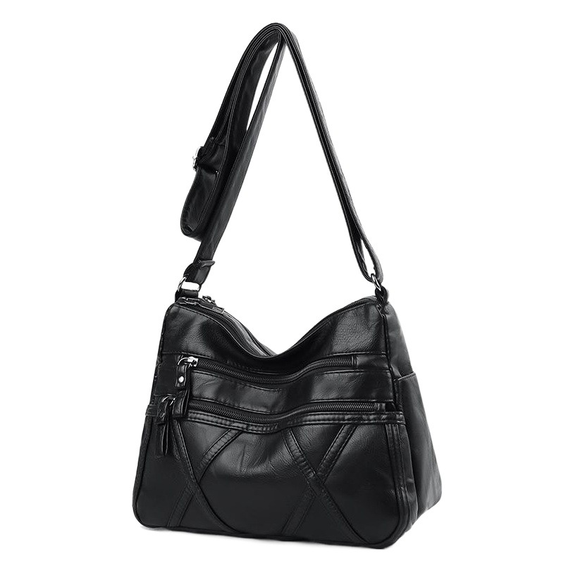 Middle-aged and elderly bag mother bag women's 2021 new middle-aged soft leather shoulder messenger bag large capacity grandma bag for the elderly