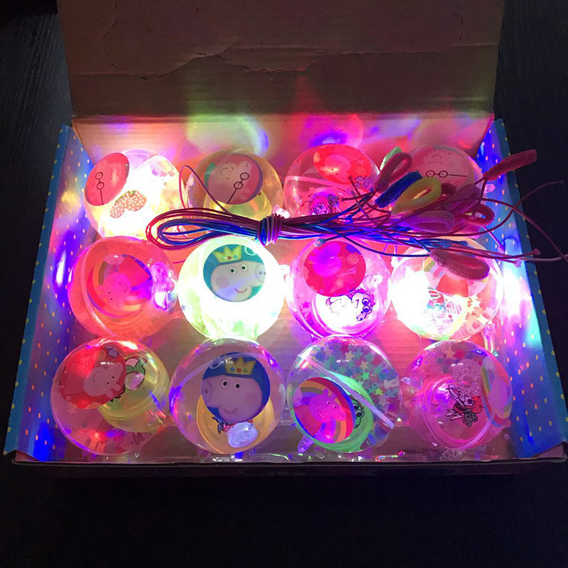 Picture of 5.5cm with rope flash crystal ball luminous elastic ball colorful jumping ball children's toy cartoon ball