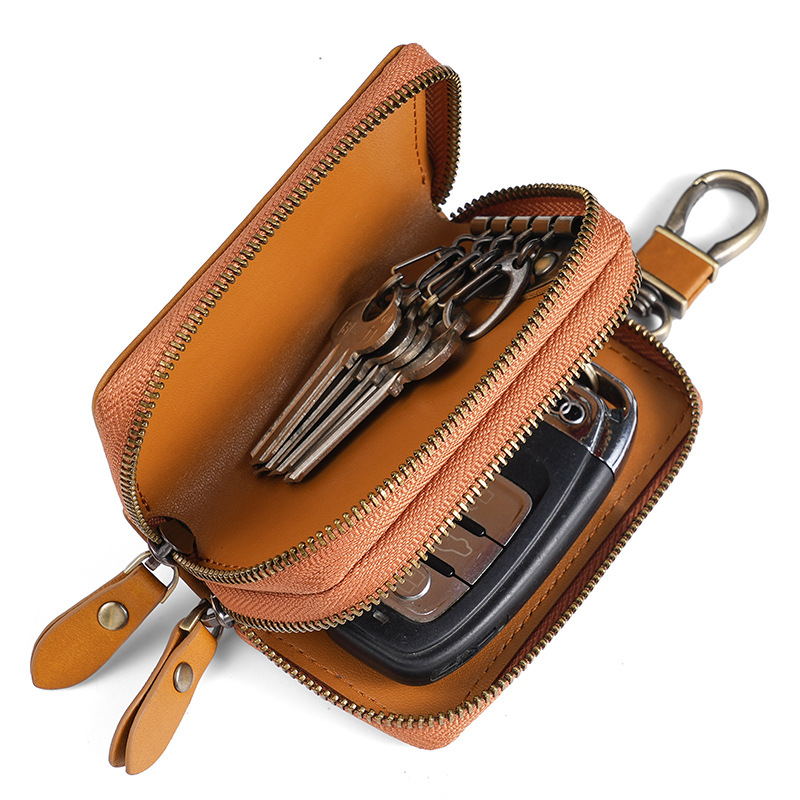 Picture of 2023 New Color Key Case Genuine Leather Men's Retro Car Key Protective Case Coloring Single and Double Layer Key Case