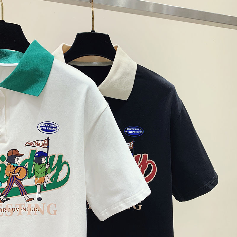 Picture of Girls' Short-sleeved T-shirt 2024 New Summer Fashionable Children's Polo Shirt T-shirt Little Girl's Casual Top