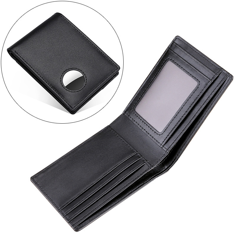 Picture of Amazon popular airtag wallet men's genuine leather tracker wallet RFID anti-theft brush cowhide card holder