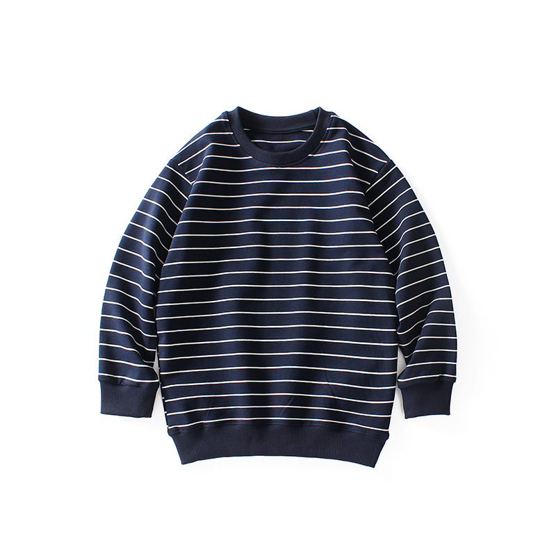 Picture of Autumn 2024 Korean version of children's clothing new boys sweater big children's terry striped bottoming shirt children's sweater wholesale
