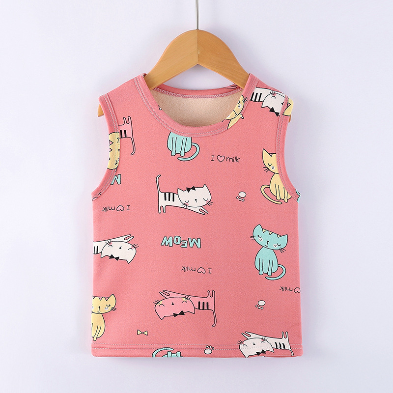 Picture of Children's fleece-lined Vest for Autumn and Winter 2024 Boys and Girls Thickened Warm Base Vest Children's Vest Baby Sleeveless Corner