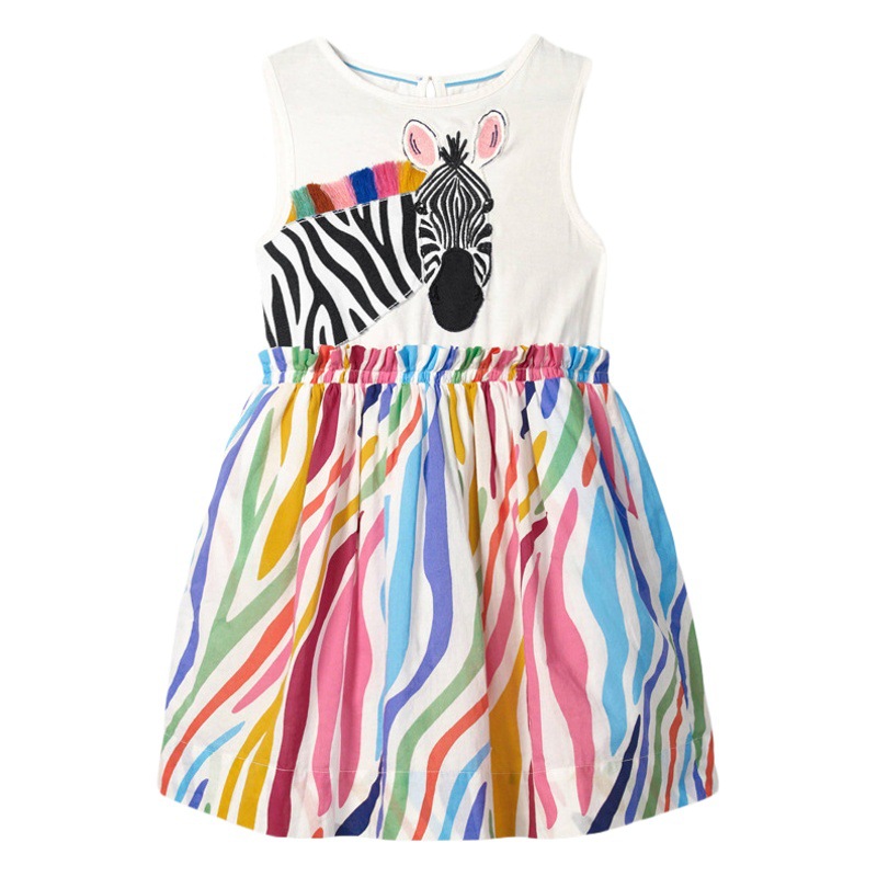 Little maven European and American children's clothing summer new girls' dress knitted sleeveless cotton girls' skirt