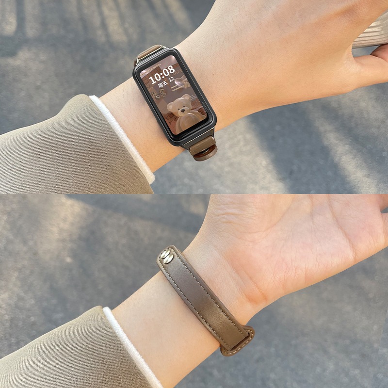 For Huawei Bracelet 9/8/7NFC Edition Strap Huawei band6pro Bracelet Leather Glory Bracelet 7 Men and Women