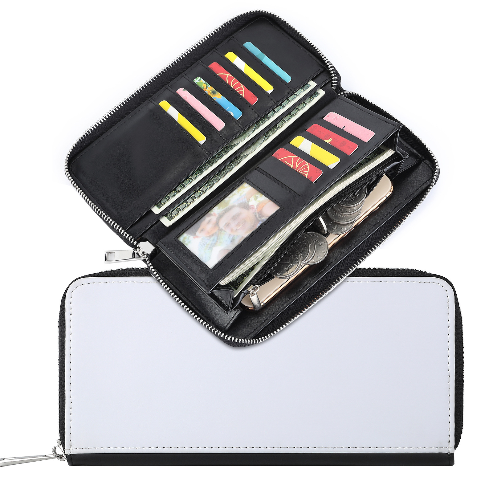 Picture of Factory Direct Supply Thermal Transfer Sublimation Women's Wallet Zipper Bag Document Bag Large Capacity Short Style