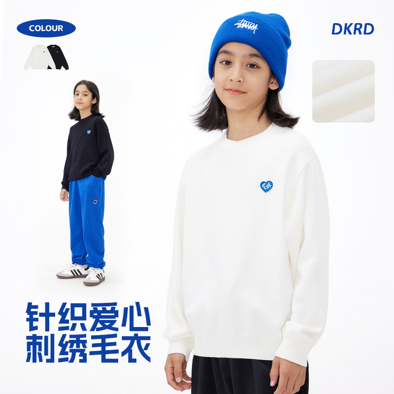 Picture of DK Children's Wear Autumn and Winter New Love Girl Boys' Sweater Knitted Middle and Big Kids Kids Boys Warm Pullover Sweater Trendy