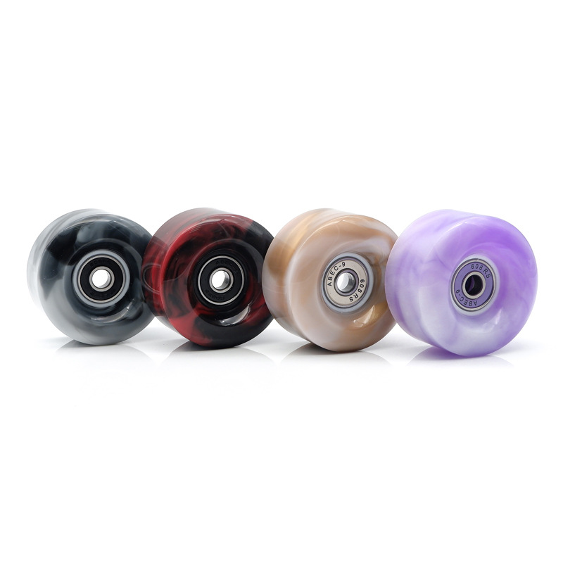 Picture of Double-row Roller skates mixed color non-flashing wheel four-wheel Roller skate accessories PU brake wheel Roller skate wheel