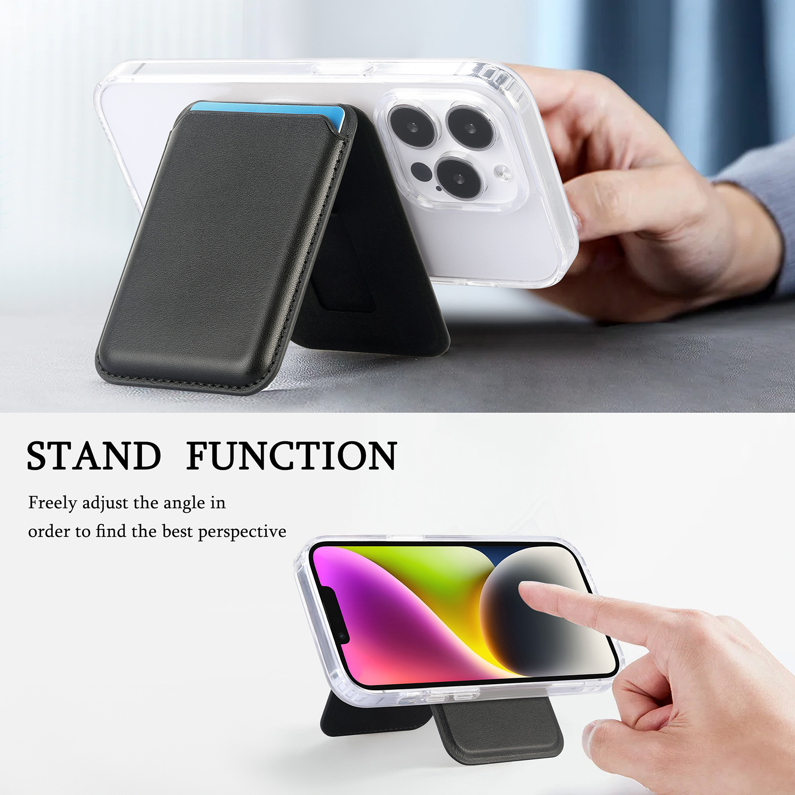 Picture of Suitable for Iphone16 Strong Magnetic Magsafe Card Holder Official Color Number Multi-Functional Bracket Storage Wallet Holder