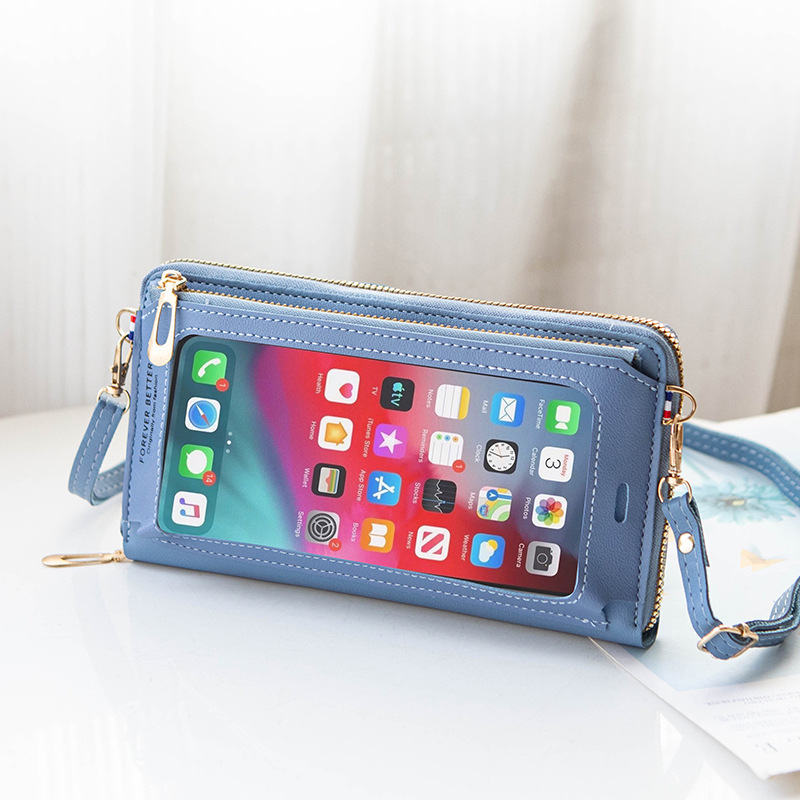 Picture of Mobile Phone Bag Women's 2024 New Touchable Screen Simple Student-Packed Mobile Phone Zipper Korean Mini Crossbody Bag Coin Purse