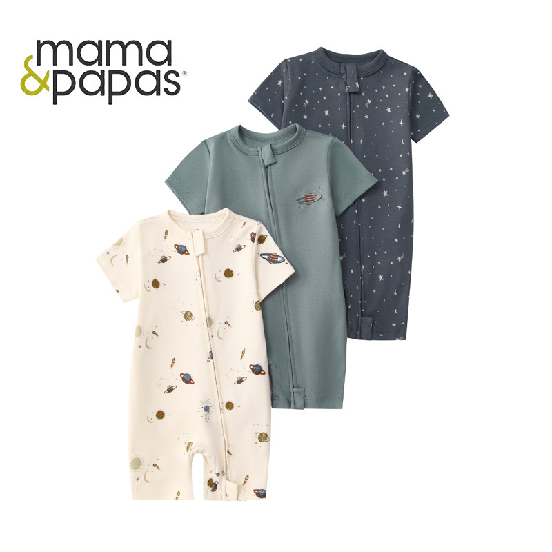 Foreign trade children's clothing summer baby jumpsuit short sleeve double zipper climbing clothing newborn baby gift box for cross-border