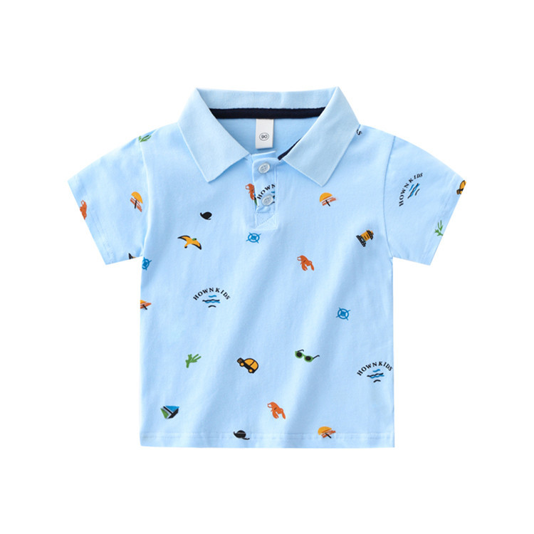 Picture of Boys' Summer Short-sleeved T-shirt Children's Round Collar Shirt Baby's Three-dimensional Cartoon Casual Short-sleeved Top New Fashionable