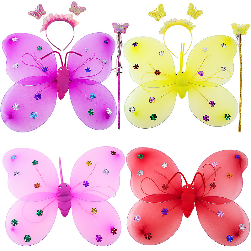 Picture of Creative flash butterfly back decoration children and girls holiday gifts luminous night market children's toys wholesale stall supply