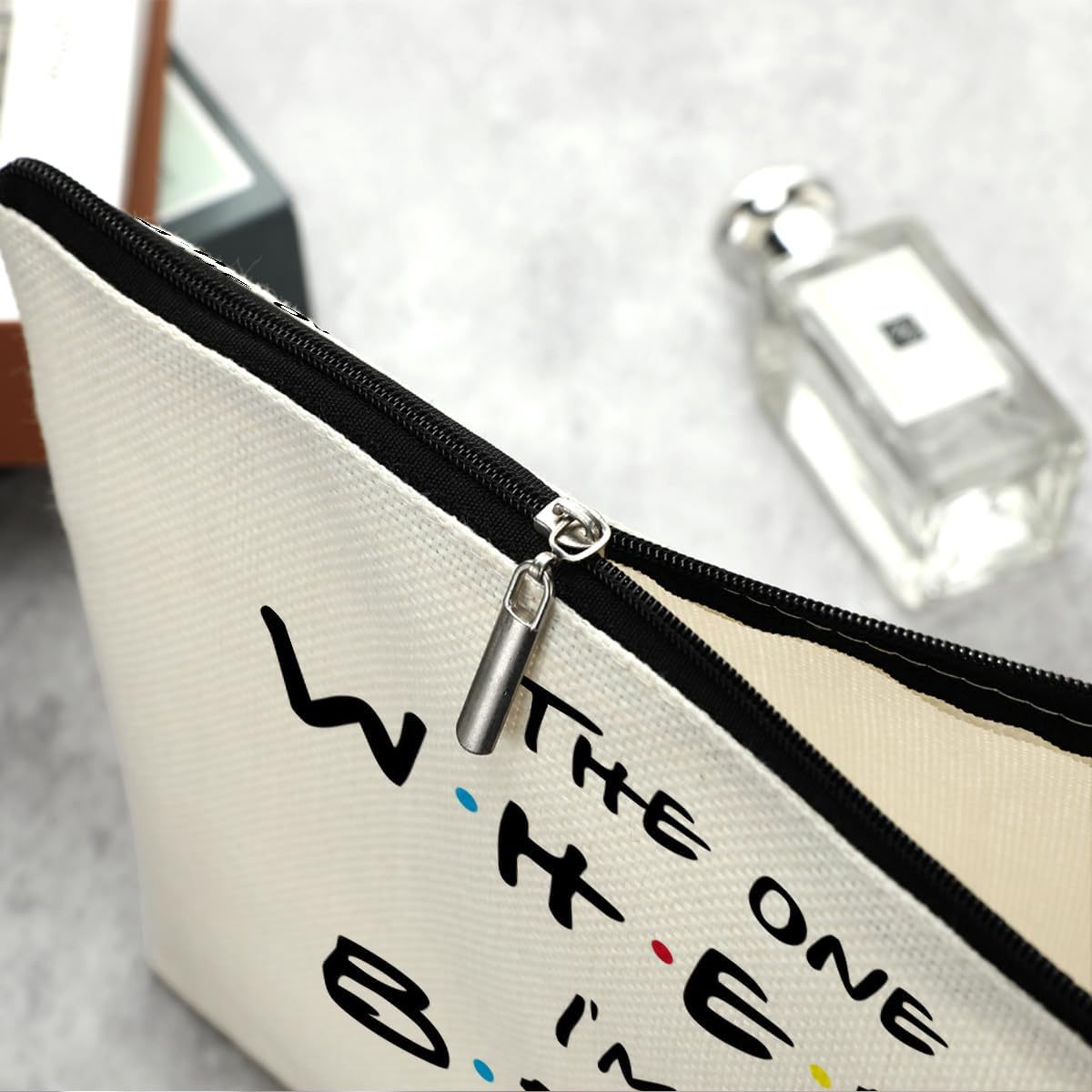 Picture of Amazon cross-border AliExpress the one where I'm the bride white canvas cosmetic bag
