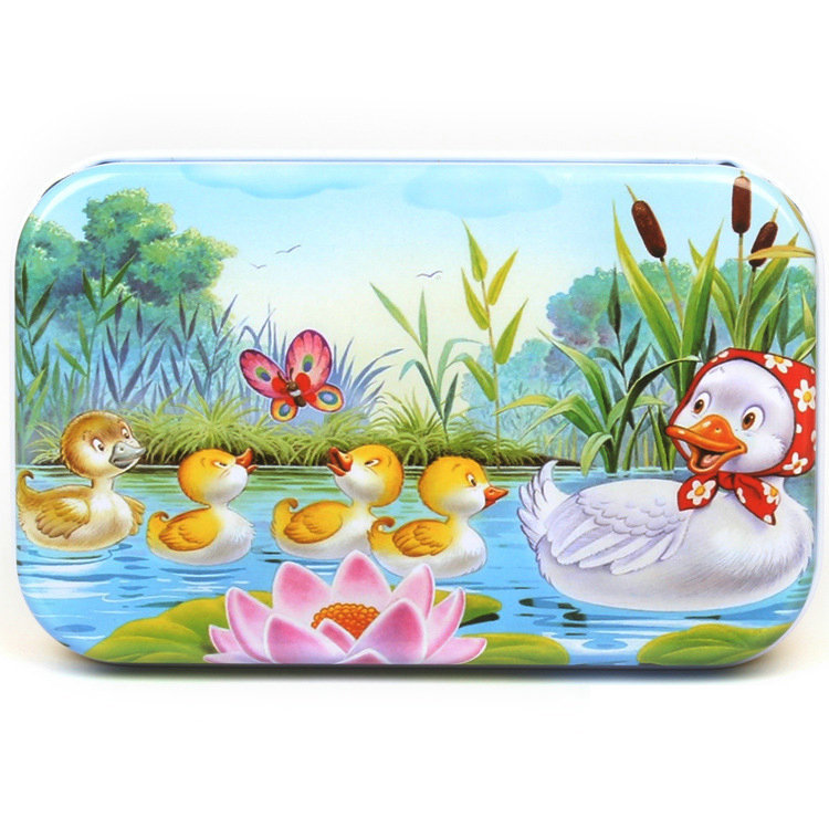 Picture of 60 pieces iron box puzzle children's educational kindergarten early education cartoon wooden puzzle toy generation