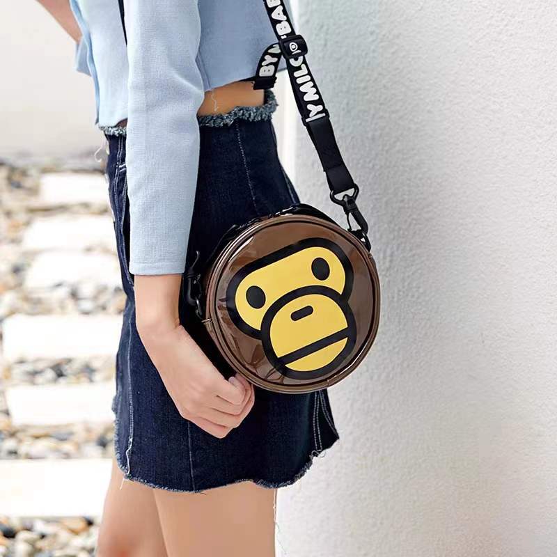 Ba * e Shoulder Bag Children's Cartoon Ape Cute Smiley Men's and Women's Crossbody Bag Coin Purse