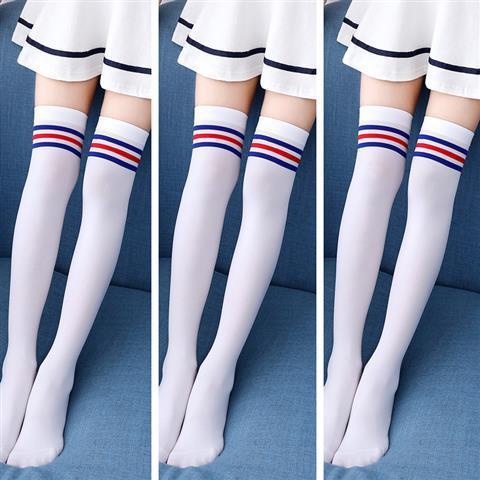Picture of Children's mid-tube socks girls' long-tube socks over the knee spring and autumn summer thin baby High-tube socks white dance socks