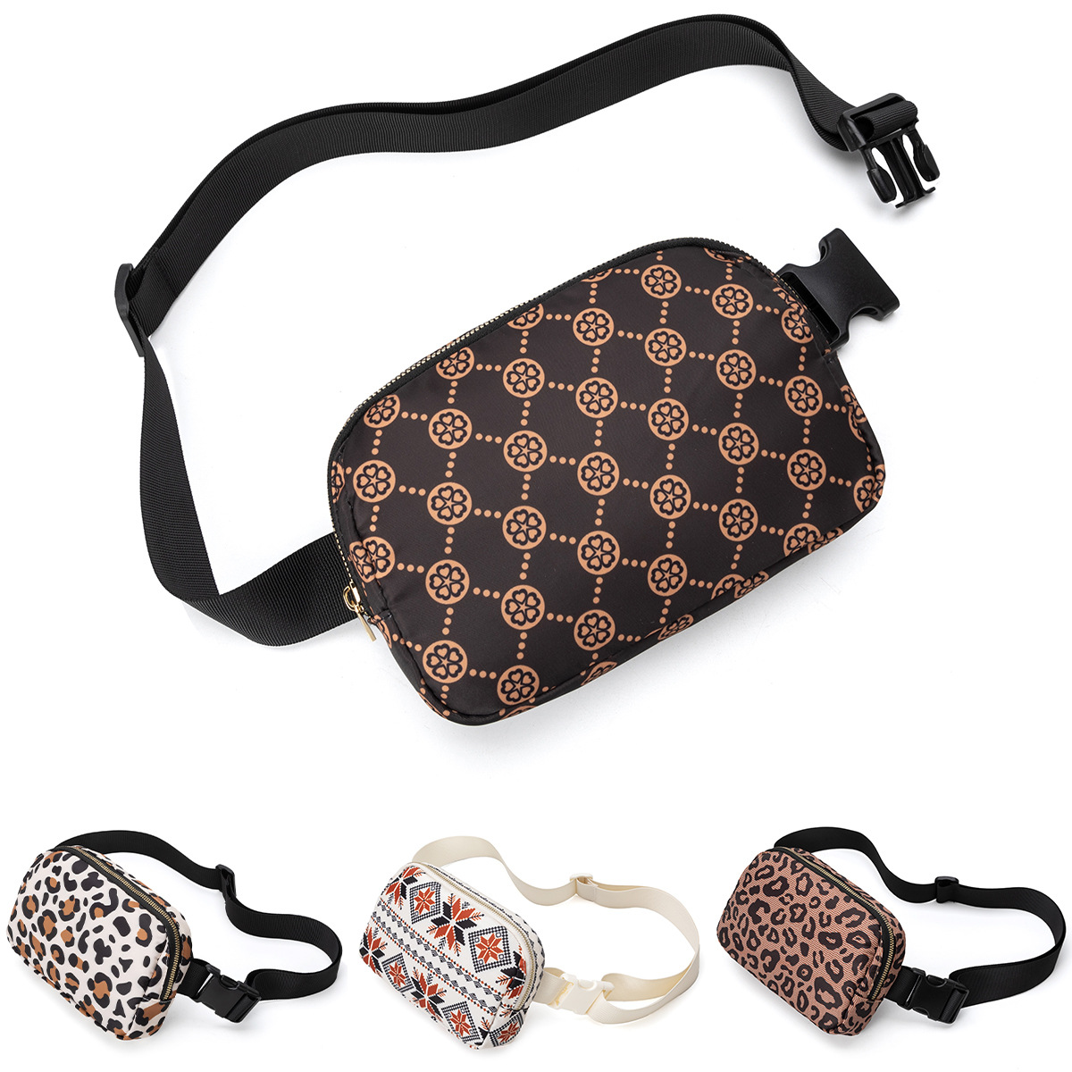 Amazon cross-border in stock lulu same style waist bag fitness mountaineering messenger bag mobile phone bag waterproof running waist bag