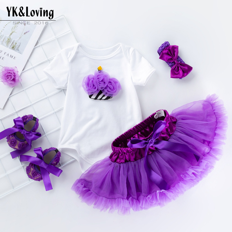Picture of Cross-border ins Children's Wear Mother's Day Gift Baby Girl Cartoon Hare Purple Pouce Dress Set Baby Skirt