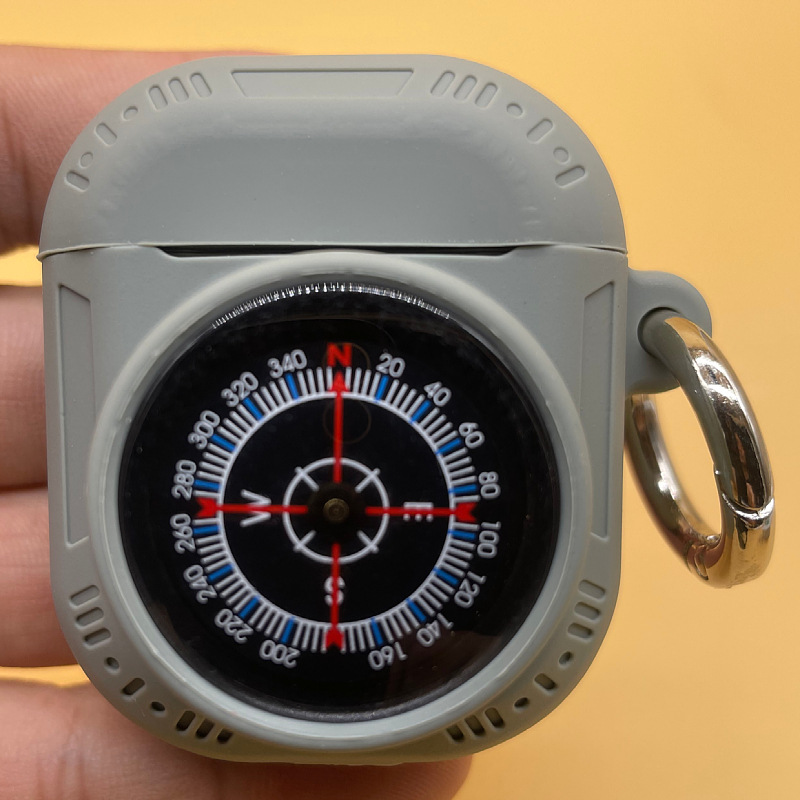 Picture of Suitable for Apple Airpods 1/2 silicone protective case with compass style protective case thick creative earphone case