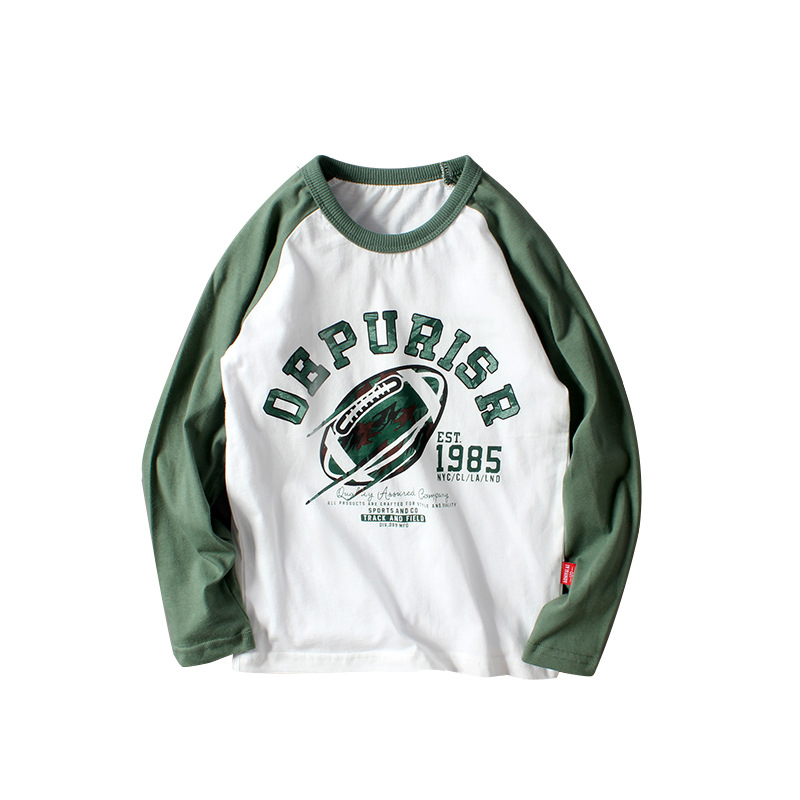 Picture of Children's T-shirt 2025 Spring Korean New Children's Wear Long Sleeve Mid-Big Children's Cotton Boys' Long Sleeve Base Shirt