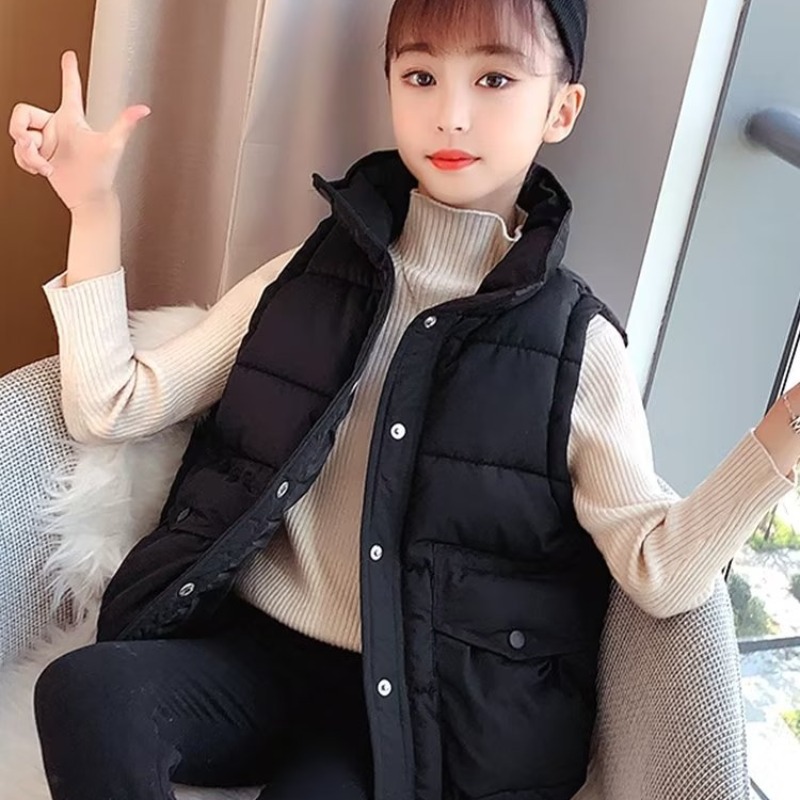 Picture of Girls' down cotton vest girls' outer wear winter 2023 new children girls' autumn and winter vest coat vest