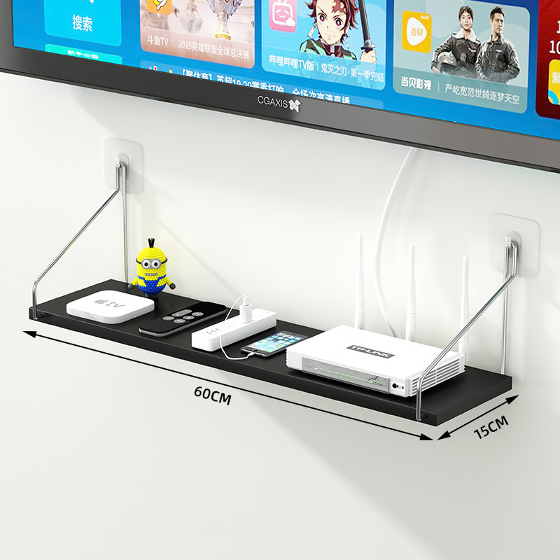 Picture of Cross-Border Wholesale Router Storage Rack for Tv Set-Top Boxes, Wall-Mounted Wifi Storage Rack Without Drilling