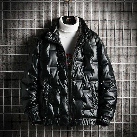 Picture of Vertical collar bright down cotton-padded jacket men's 2023 net red cotton-padded jacket short light tide brand winter coat