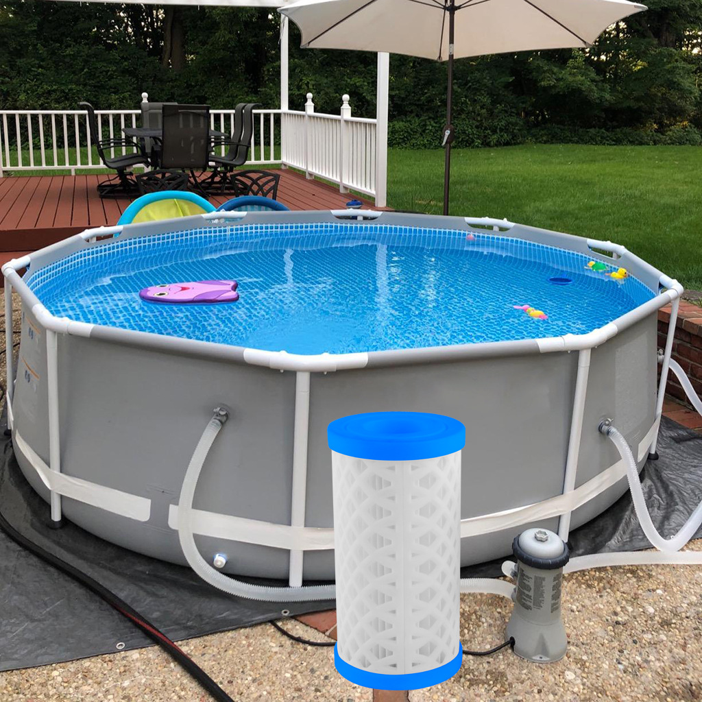 Picture of New swimming pool filter element folding filter inflatable pool water purifier cleaning anti-fouling skimmer can replace the inner core
