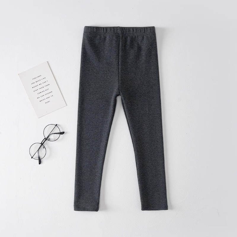 Picture of Girls' leggings spring and autumn thin white outer wear children's black autumn pure cotton gray baby thick long pants